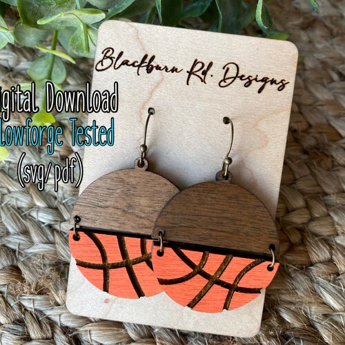 Laser Cut File BASKETBALL Earrings Etsy
