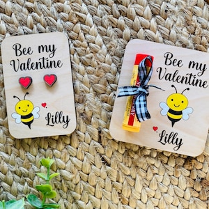 Lot de clous d'oreilles et de baguettes en bois pour la Saint-Valentin, carte en bois pour la Saint-Valentin
