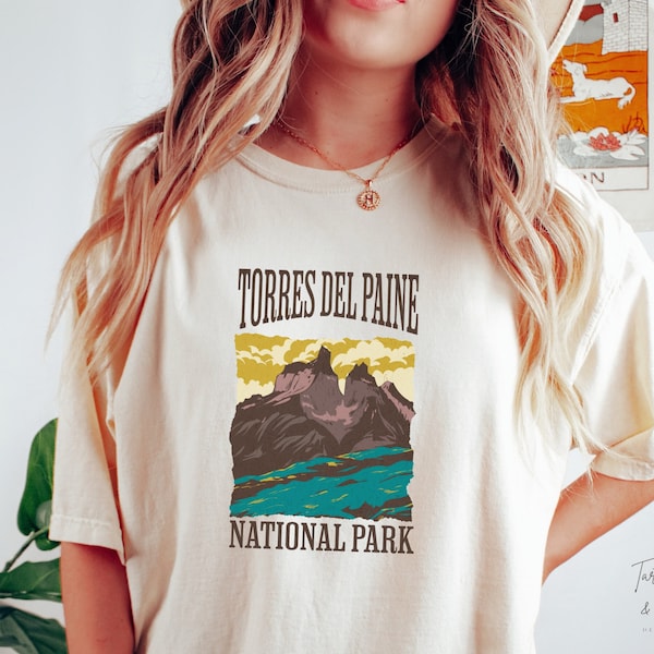 Torres Del Paine National Park Shirt, Comfort Colors Chile Hiking TShirt, Mountain Tee, Camping Shirt, National Park Gift, Chile Travel Tee