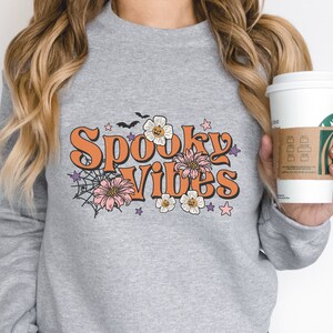 Spooky Vibes SweatShirt, Spooky Season SweatShirt, Retro Halloween SweatShirt, Halloween Sweatshirt, Vintage Fall SweatShirt, Boho shirt