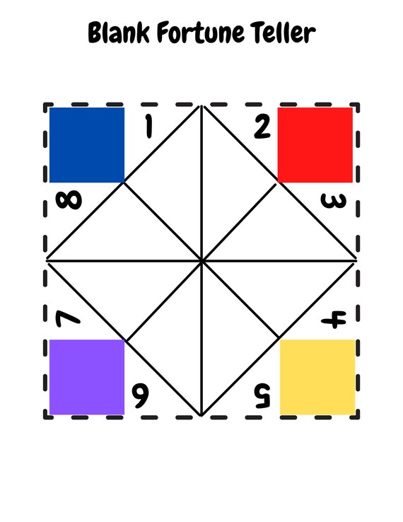 Blank Fortune Teller Cootie Catcher Etsy