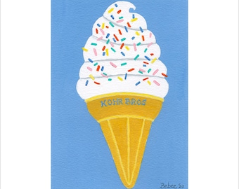 Kohr Bros Ice Cream - Wildwood Beach Art | Beach Decor | Jersey Shore Art Print