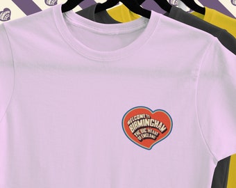 Welcome To Birmingham T-Shirt | Pink | 100% Organic Cotton