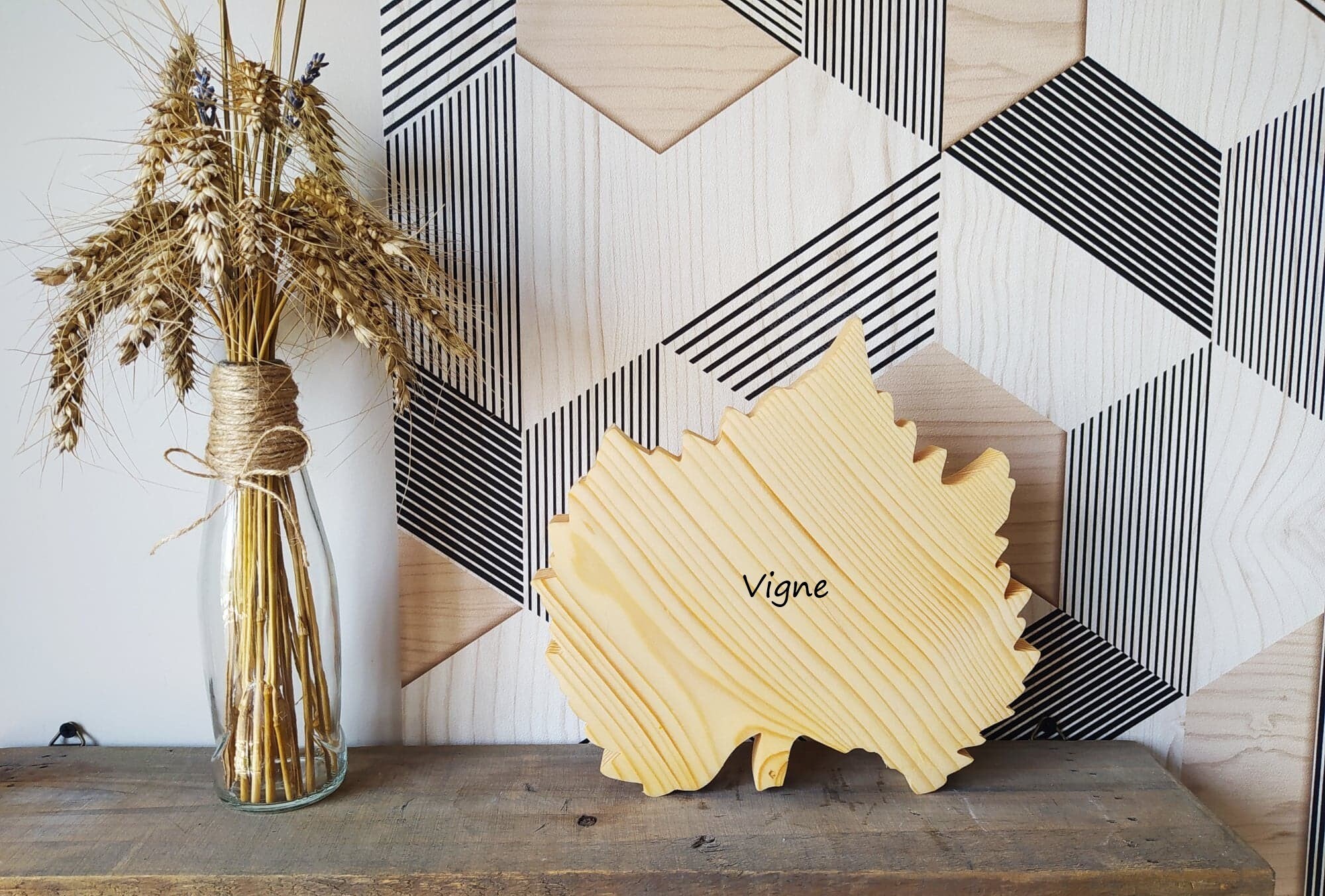 Dessous de Plat/Décoration en Bois Modèle Feuille