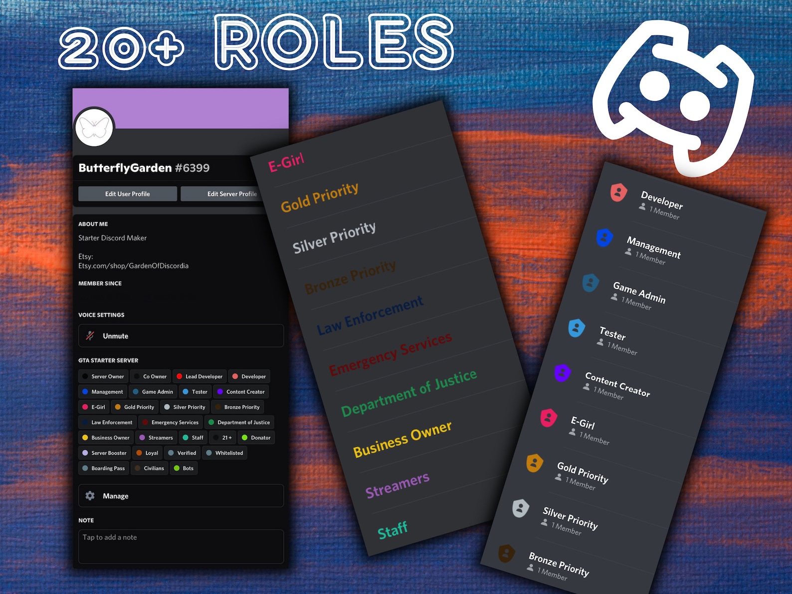 GTA Discord Server Template Fivem Discord Server Custom Etsy UK