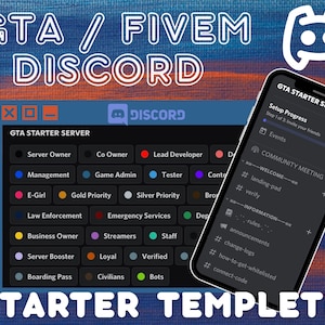 GTA Discord Server Template | FiveM Discord Server | Custom Discord | Twitch Panels | Twitch Overlays | Twitch Emotes | Streamer Template