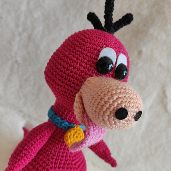 Giocattolo all'uncinetto Dino Flinstone, giocattolo Amigurumi Dino Flinstone, il giocattolo Dino Flinstone, giocattolo Dino Flinstone