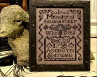 Susanna Folley Tombstone Angel cross stitch chart