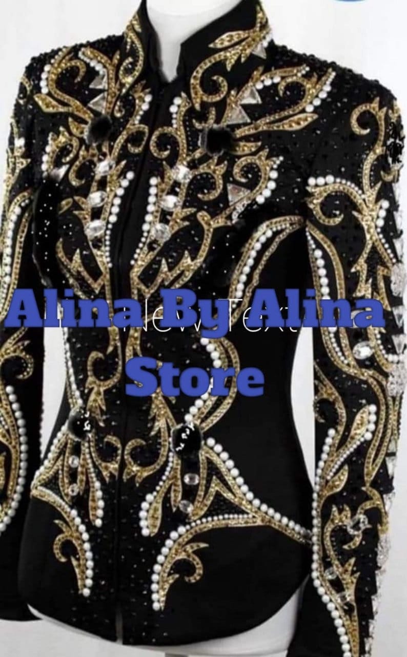 Gold And White Showmanship Jacket On Black Base