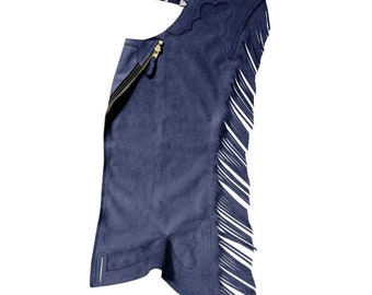Simplicily Suede with Fringed Chap Custom made chap hand made chap Leather Western Chaps Custom chap Made with High Quality Soft Leather