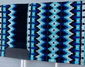 Western Show Pad - Royal Blue & Turquoise