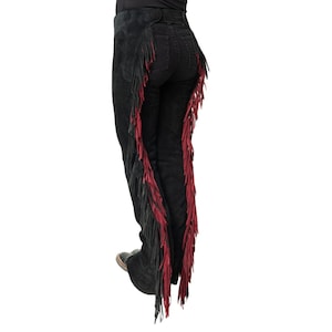 Simplicily Suede with Fringed Chap Custom made chap hand made chap Leather Western Chaps Custom chap Made with High Quality Soft Leather