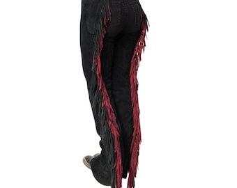 Simplicily Suede with Fringed Chap Custom made chap hand made chap Leather Western Chaps Custom chap Made with High Quality Soft Leather