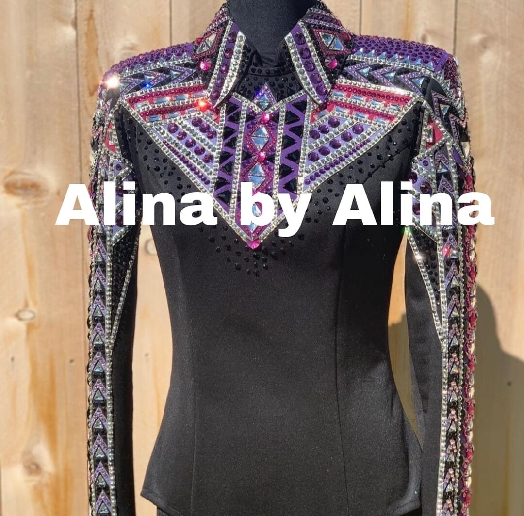 Western Horsemanship Jacket With Purple and Pink Jewels Etsy