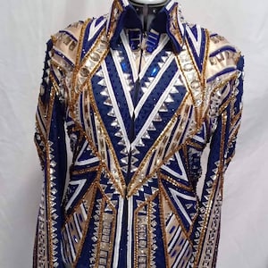 Western Custom Rodeo Queen  Showmanship Jacket in Navy Base
