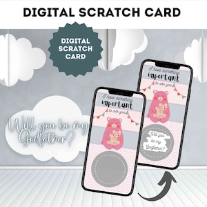 Carte à gratter numérique parrain carte à gratter comme carte à gratter rose pour e-mail WhatsApp médias sociaux