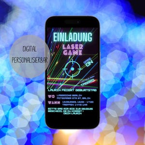 eCard Cartão de Convite Digital Convite de Aniversário Infantil Lasertag Lasergame Laserzone Festa WhatsApp Cartão