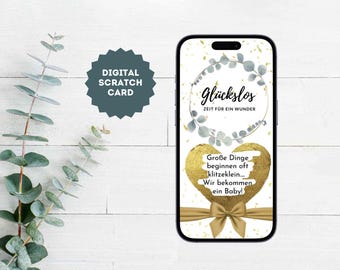 eCard Carte à gratter animée numérique avec texte personnalisé Annonce de grossesse, carte à gratter, carte électronique via WhatsApp