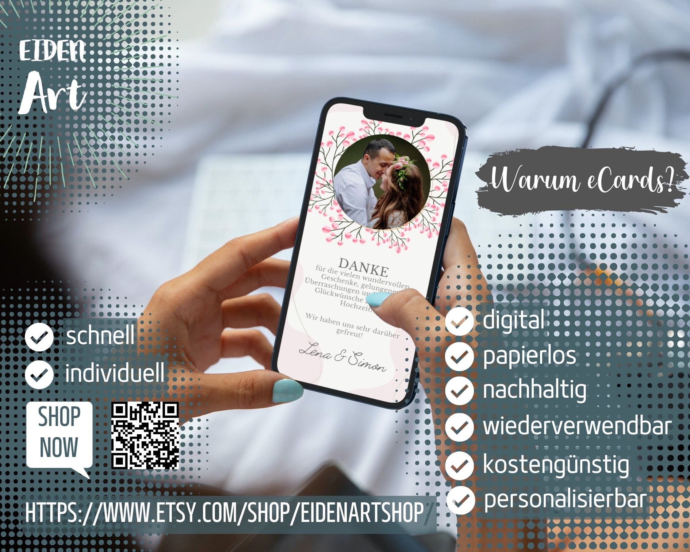 Ecard Digital Acknowledgment Card for Wedding With Photo Thank You ...