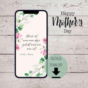 eCard Digitale Grußkarte zum Muttertag boho und floral zum online Versenden per WhatsApp, Email, Messenger