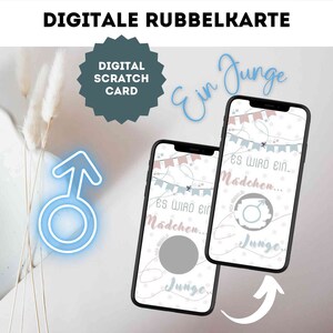 Carte à gratter numérique pour garçon, annonce de révélation du sexe de grossesse, carte à gratter, e-mail, WhatsApp, médias sociaux