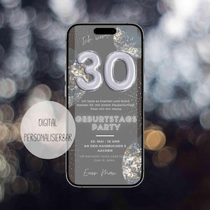 Carte d'invitation numérique eCard Disco 30e, 40e, 50e, 60e anniversaire Invitation à une fête Carte WhatsApp