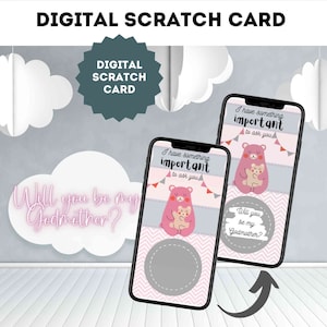 eCard Carte à gratter animée numérique Marraine Cartes à gratter via Instagram, WhatsApp