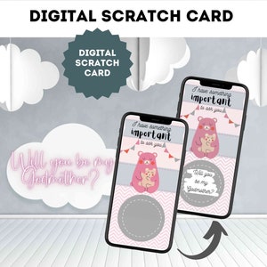 Marraine de carte à gratter numérique, carte à gratter comme carte à gratter pour les médias sociaux e-mail WhatsApp