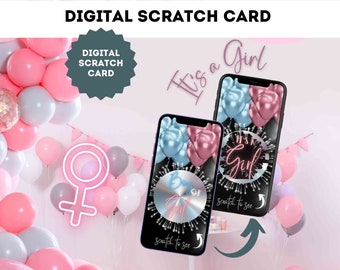 eCard Carte à gratter numérique Filles Ballons Sexe Révéler Annonce Grossesse Carte à gratter Carte à gratter Email WhatsApp Médias sociaux