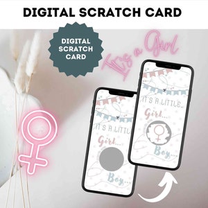Carte à gratter numérique fille sexe révéler annonce grossesse carte à gratter carte à gratter Email WhatsApp médias sociaux