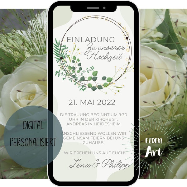 eCard Digital invitation card for wedding invitation party WhatsApp card