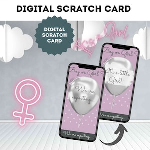 Carte à gratter numérique « Girl » pour annoncer le sexe en tant que jeu de révélation du genre, carte à gratter, carte à gratter, e-mail, réseaux sociaux WhatsApp
