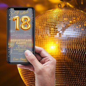 eCard Digitale Einladungskarte 18. 20. 30. 40. 50. Geburtstag Party Einladung WhatsApp Karte