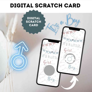 Carte à gratter numérique pour garçon, annonce de révélation du sexe de grossesse, carte à gratter, e-mail, WhatsApp, médias sociaux