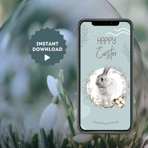 Tarjeta de felicitación digital animada eCard para Pascua Boho con flores secas, MP4 Video WhatsApp Tarjeta de Pascua