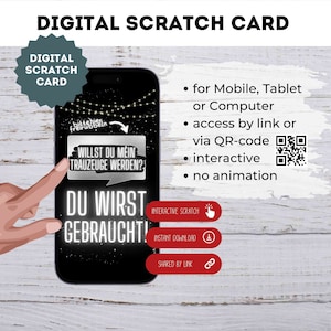 Carte à gratter numérique, carte à gratter pour témoin, carte à gratter, ticket porte-bonheur par e-mail, réseaux sociaux WhatsApp