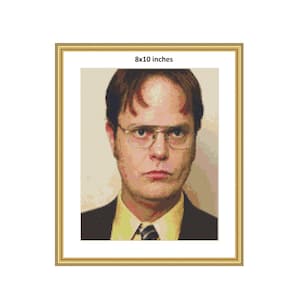8x10&quot; Dwight Schrute Cross Stitch Pattern | Digital Downloads | PDF