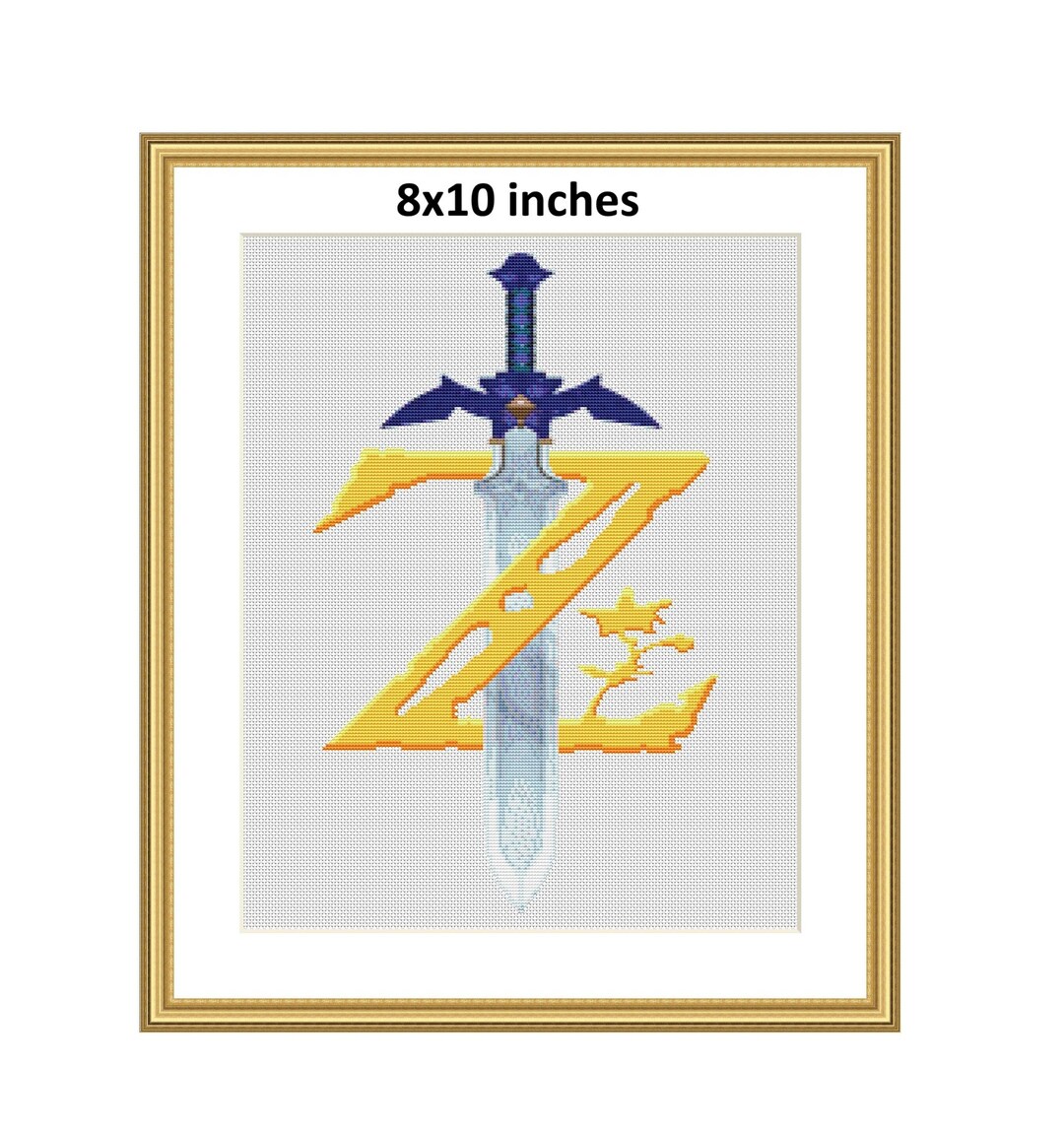8x10" the Legend of Zelda Master Sword Cross Stitch Pattern | Digital ...