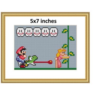 5x7" Princess Peach Striptease Cross Stitch Pattern | Super Mario Brothers | Digital Download | PDF