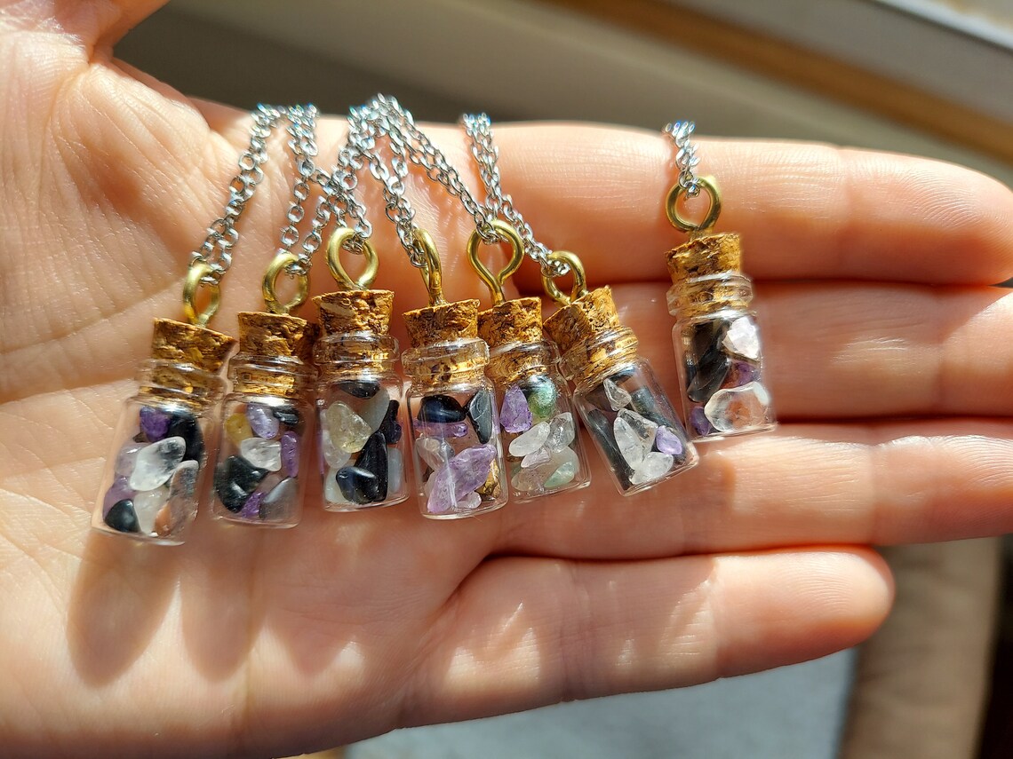 Vial Pendant Necklace Etsy