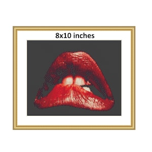 8x10" RHPS Lips Cross Stitch Pattern | Let there be lips | Digital Download | PDF