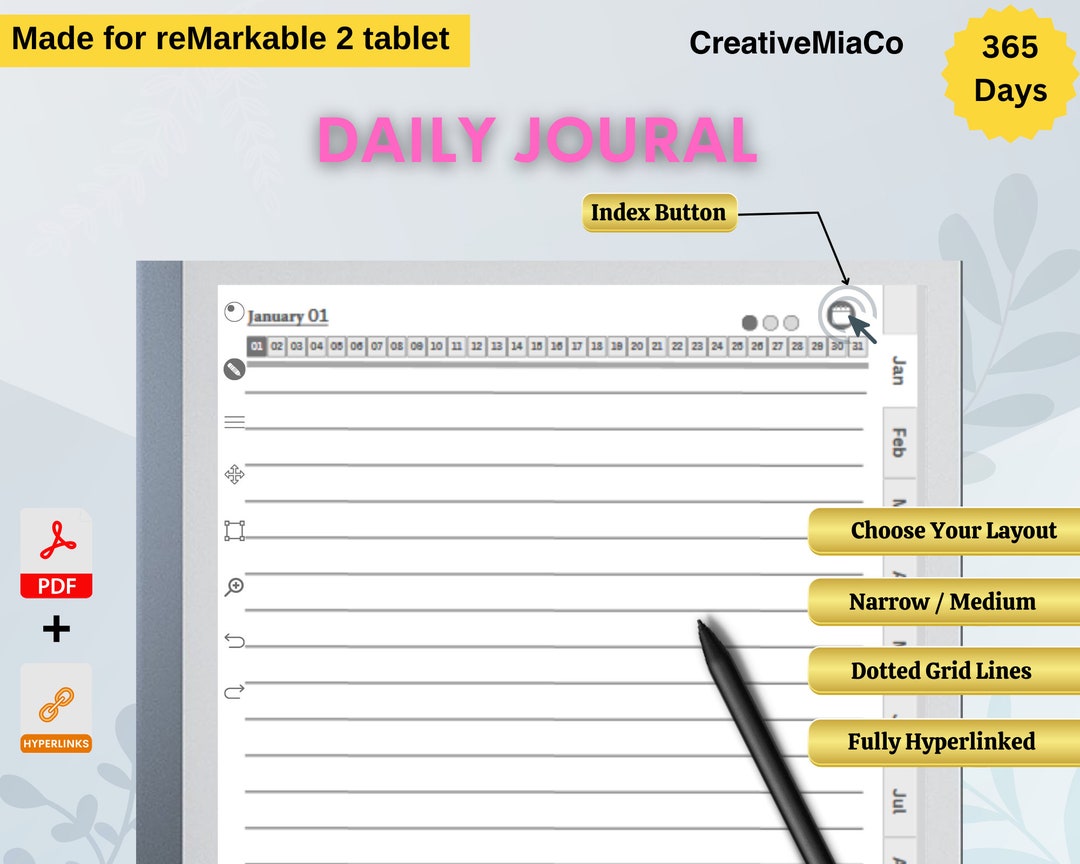 Remarkable 2 Templates 2023 Daily Journal Template Digital Etsy Remarkable 2 Templates 2023 Daily Journal Template Digital Etsy