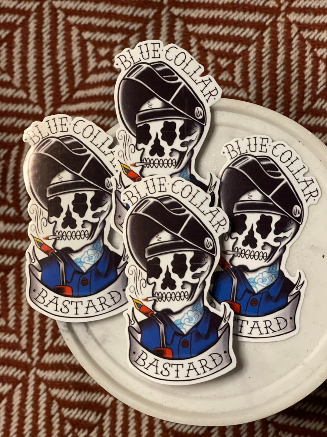 Blue Collar Bastard Sticker or Etsy