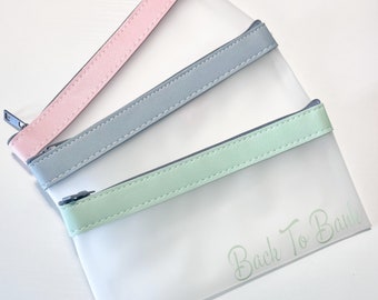 Personlised money Wallet | Personalised Pencil case | make up bag | pastel colours | frosted |