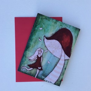 Mushroom Girl Greeting Card