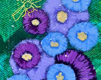 Pintura original en técnica mixta al atardecer