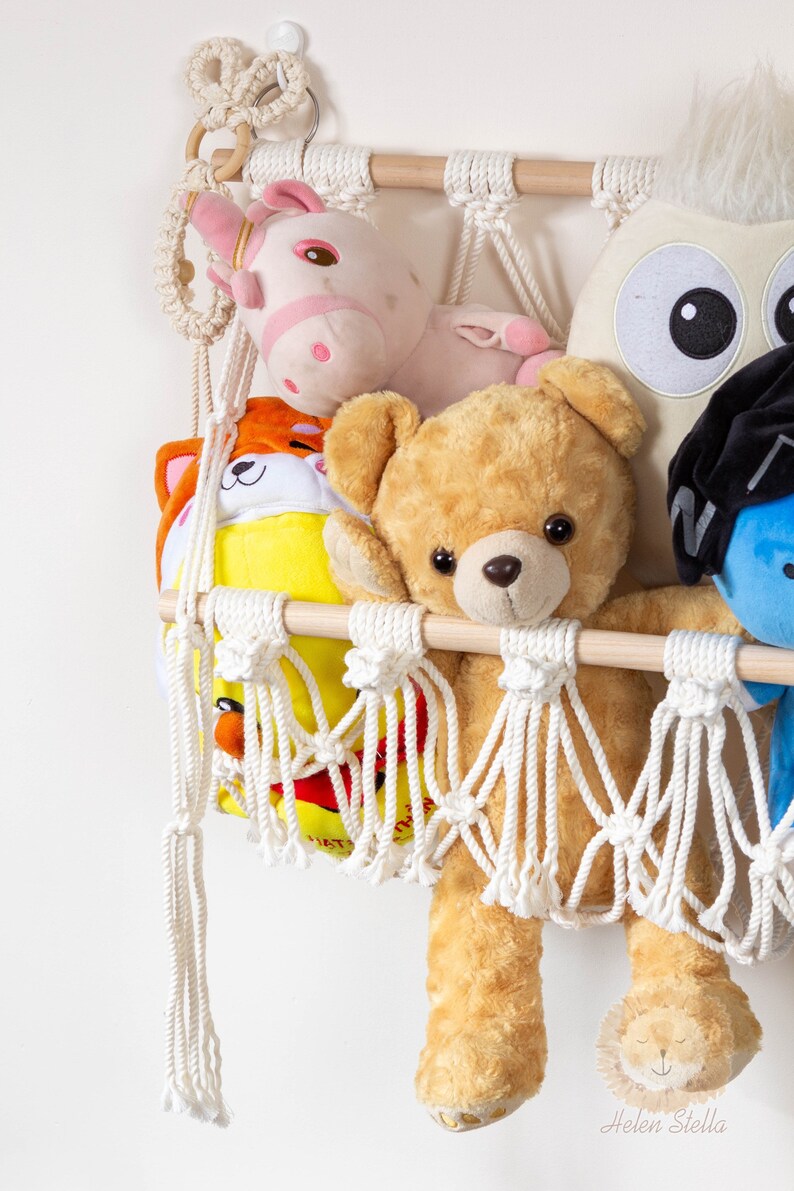 Macrame Toy Hammock/stuff Animal Hammock/handmade Toy Storage Etsy