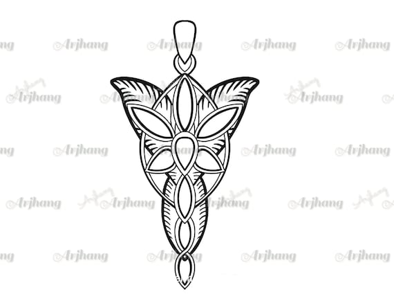 Lord of the Rings Arwen Evenstar Elvish Object, hobbit, lord of the rings  necklace,EPS, SVG Vector