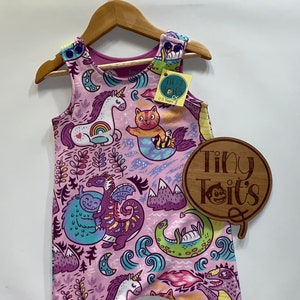 Magical Mythical Lochness Monster Unicorn Toddler Romper Size 2
