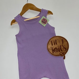 Lavender Violet Purple Waffle Knit Toddler Romper Jumpsuit Size 2